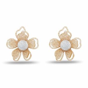 Lele Sadoughi gold glitter azalea statement earrings